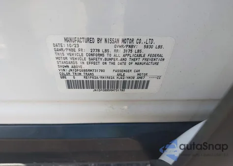 2024 Nissan Ariya Evolve+ из США, поврежденный, VIN JN1DF0BB5RM731790